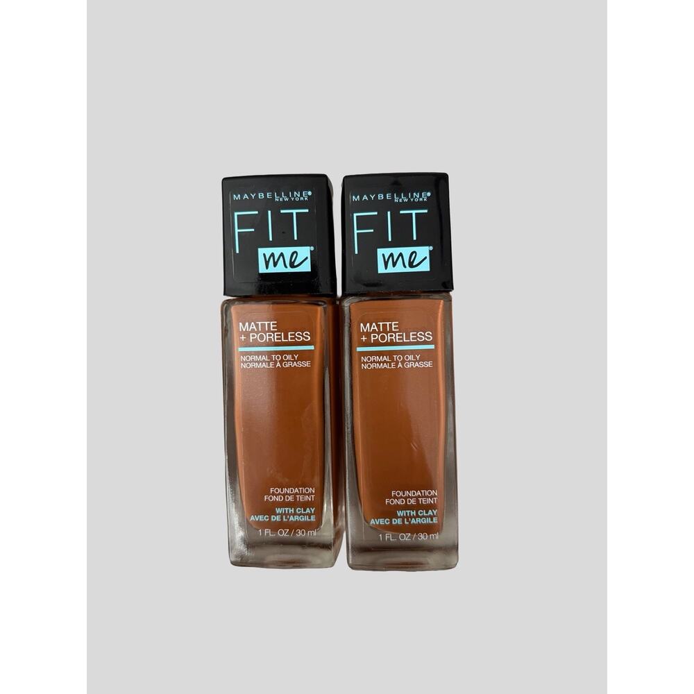 Maybelline Fit Me Matte + Poreless Foundation 365 Nutmeg 1oz – Lot of 2